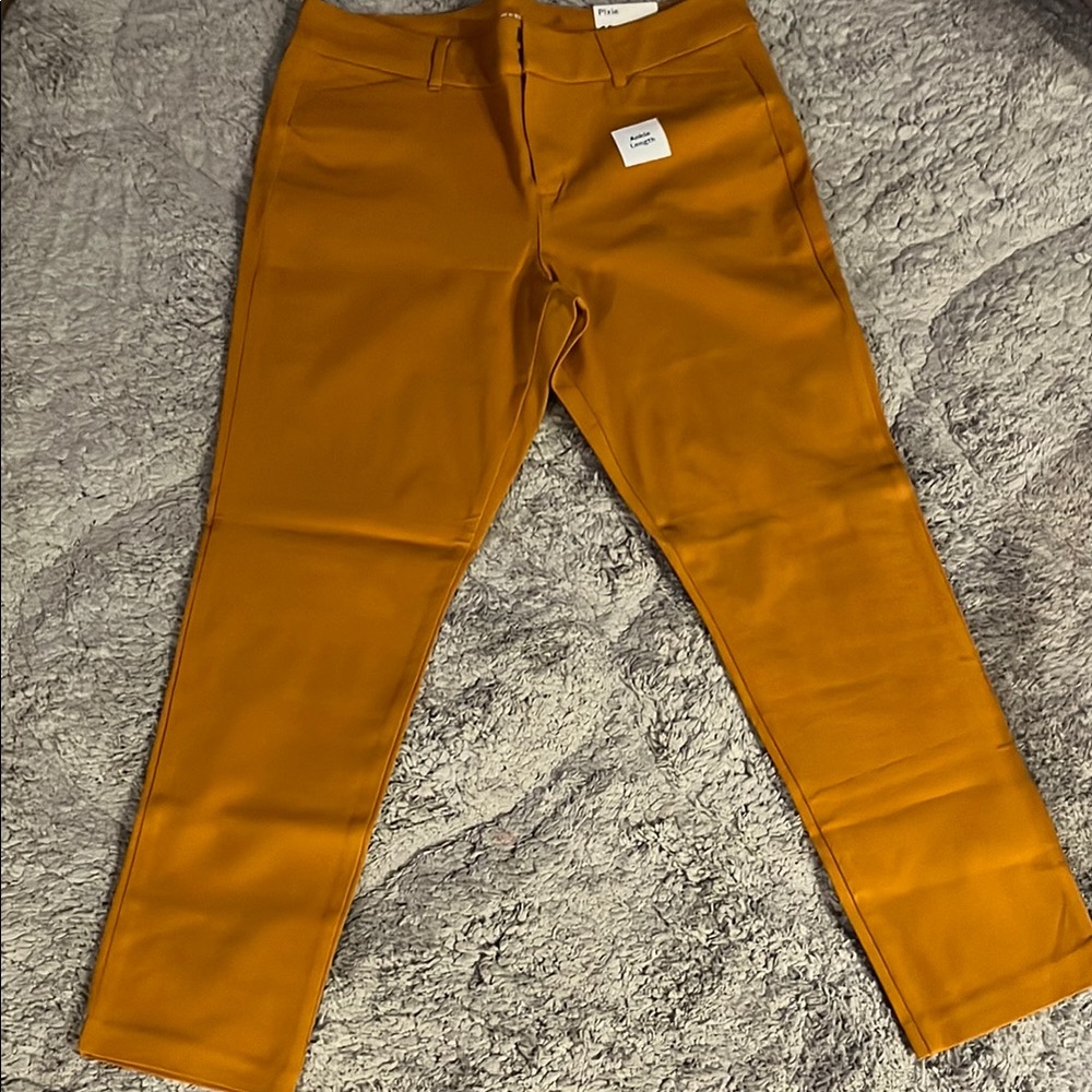 Mustard Yellow Mid-Rise Pixie Pants